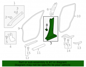 Center pillar trim lower left Honda CRV 15-16 black