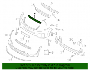 Upper grille of the front bumper Kia Sorento 14-15 rest