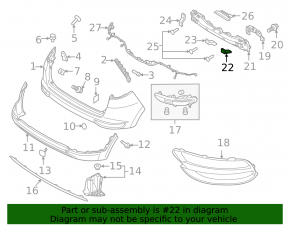 Lower left rear bumper mount on the Kia Sportage 20-22