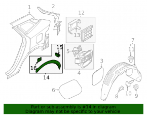 Rear left fender arch trim for Kia Sportage 23-26