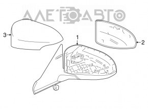 Right side mirror assembly for Toyota Camry v55 15-17 BSM