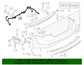 Audi A4 B8 13-16 rear bumper wiring harness for parking sensors and BSM