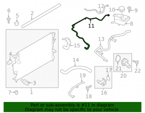 Cooling pipe return tank-head Ford Fusion mk5 13-20 2.5 long