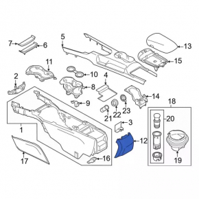 Rear center console trim Ford Mustang mk6 15- black