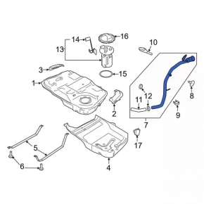 Fuel filler neck Lincoln MKZ 17-20 hybrid