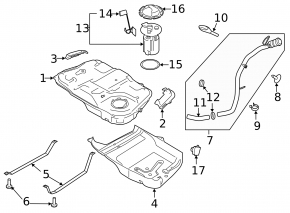 Fuel filler neck Lincoln MKZ 17-20 hybrid