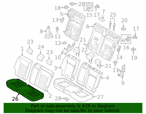 Rear row of seats 2 row Ford Fusion mk5 17-20 leather black, dry cleanable, dent