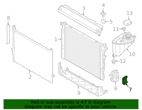 Radiator support left lower BMW 5 G30 17-19 2.0T, 3.0T rubber + plastic