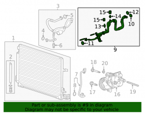 Air conditioner tube compressor-heater second Cadillac ATS 13- 2.0T 2.5