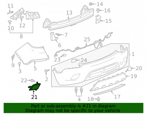 Rear left reflector for Buick Encore 13-16
