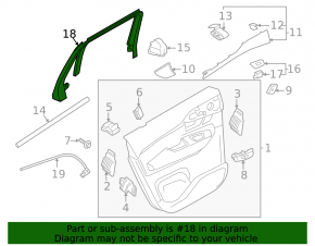 Volvo XC90 25-26 Type 2 Inner Rear Right Door Trim, Black