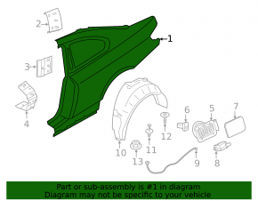 Quarter wing rear left BMW 4 F32 14-20 Coupe