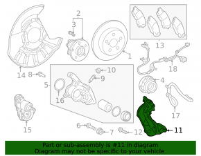 Rear right caliper bracket for Toyota Rav4 19-25 USA built
