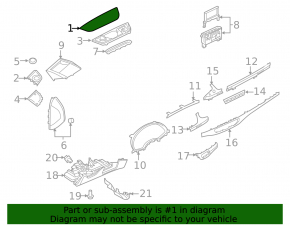 Black center panel trim for the Audi Q7 speakers (16-19)