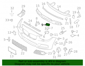Right headlight washer cap BMW 5 GT F07 10-17 With m package, h'lamp washer