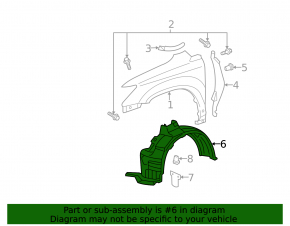 Front right mudguard Lexus RX400h 06-09