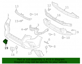 Subaru Ascent 23-26 front bumper lower grille, center right