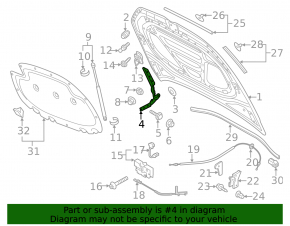 Right hood hinge VW Golf 15-21