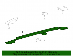 2 x roof rails for Toyota Highlander 2001-2007, missing 3 trims, painted, paint peeling