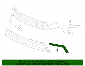 Front bumper molding chrome lower left Mitsubishi Outlander Sport ASX 16-19 rest