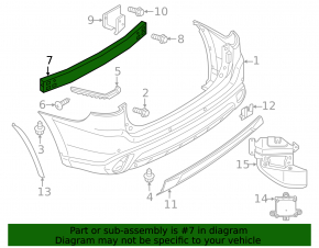 Rear bumper reinforcement Mitsubishi Outlander 14-21