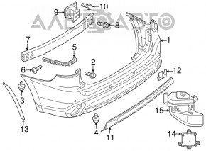 Rear bumper reinforcement Mitsubishi Outlander 14-21
