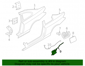 Mini Cooper F56 Fuel Door Lock 3d 14