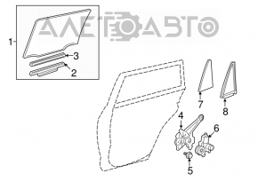 Rear right window lift mechanism for Toyota Highlander 2013