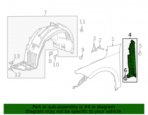 Wing seal door-wing right Honda Civic XI FE/FL 22-