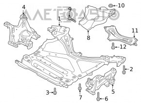 Front subframe Audi Q5 80A 18-25 type 3, notch