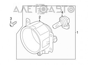Fog lamp left PTF Mitsubishi Outlander 14-15 prerest