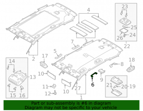 Front ceiling handle left Hyundai Santa FE 19-23 gray