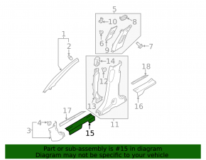 Front left door sill plate for Hyundai Santa FE Sport 13-18 black
