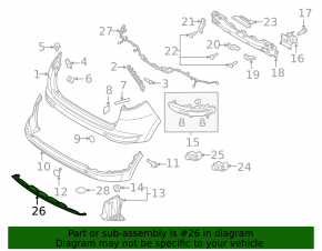 Kia Sportage 18-19 rear bumper lip trim for parking sensors