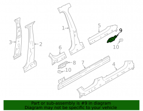 Jacking device rear right Porsche Macan 15-