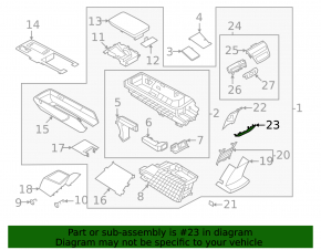 Center console air vent with trim for Nissan Ariya 23-25 without console adjustment