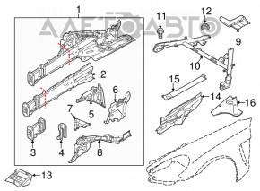 Front right underhood trim Porsche Panamera 14-16