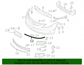 Right lower lip of the front bumper Mazda6 09-13