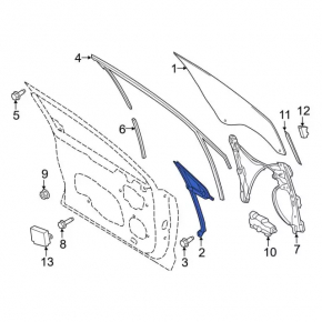 Glass triangle door front right Ford Fusion mk5 13-20 type 2