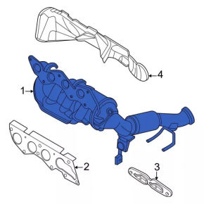 Exhaust manifold with catalytic converter for Ford Escape MK4 2020-2022 hybrid