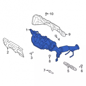 Exhaust manifold with catalytic converter for Ford Escape MK4 2020-2022 hybrid