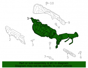 Exhaust manifold with catalytic converter for Ford Escape MK4 2020-2022 hybrid