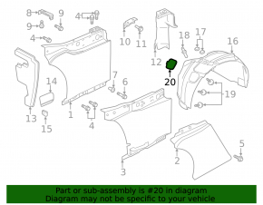Front left fender plug Jaguar F-Type X152 14-24