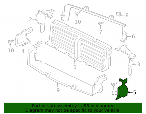 Left radiator deflector on Jaguar F-Pace X761 17-21 TV