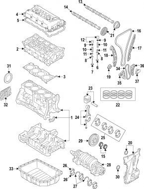 Cylinder head without camshafts Kia Sportage 17-22 2.4 with fuel injection pump bracket