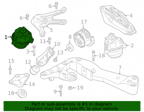 Right engine mount BMW 7 G11 G12 16-22 RWD B58
