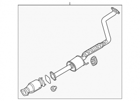 Exhaust line middle part with catalytic converter Kia Forte 4d 14-16 prerest 1.8