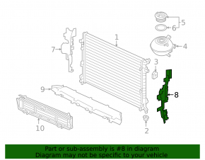 Radiator deflector left VW Atlas 18-20 3.6 R-Line