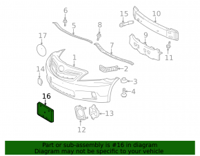 Frame for number plate front Toyota Camry v40 10-11
