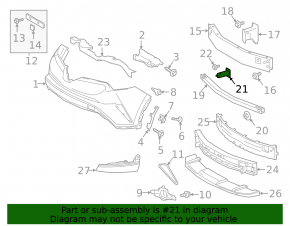 Left front bumper lower reinforcement fang for Toyota C-HR 18-23